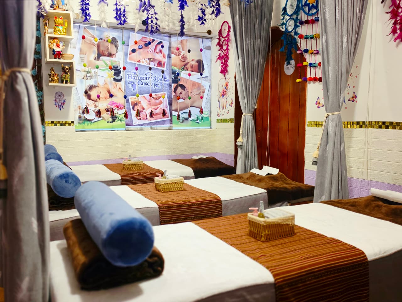 A calm treatment room at Harmony Spa Cusco